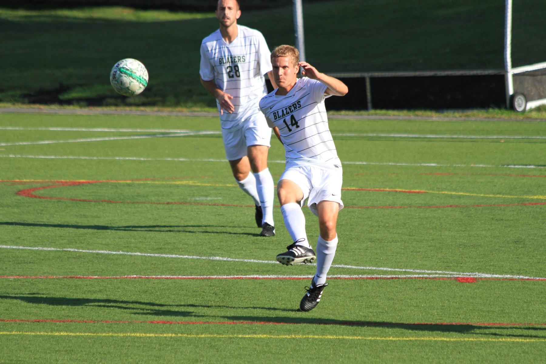 Men's Soccer Outlasted By Newbury On The Road