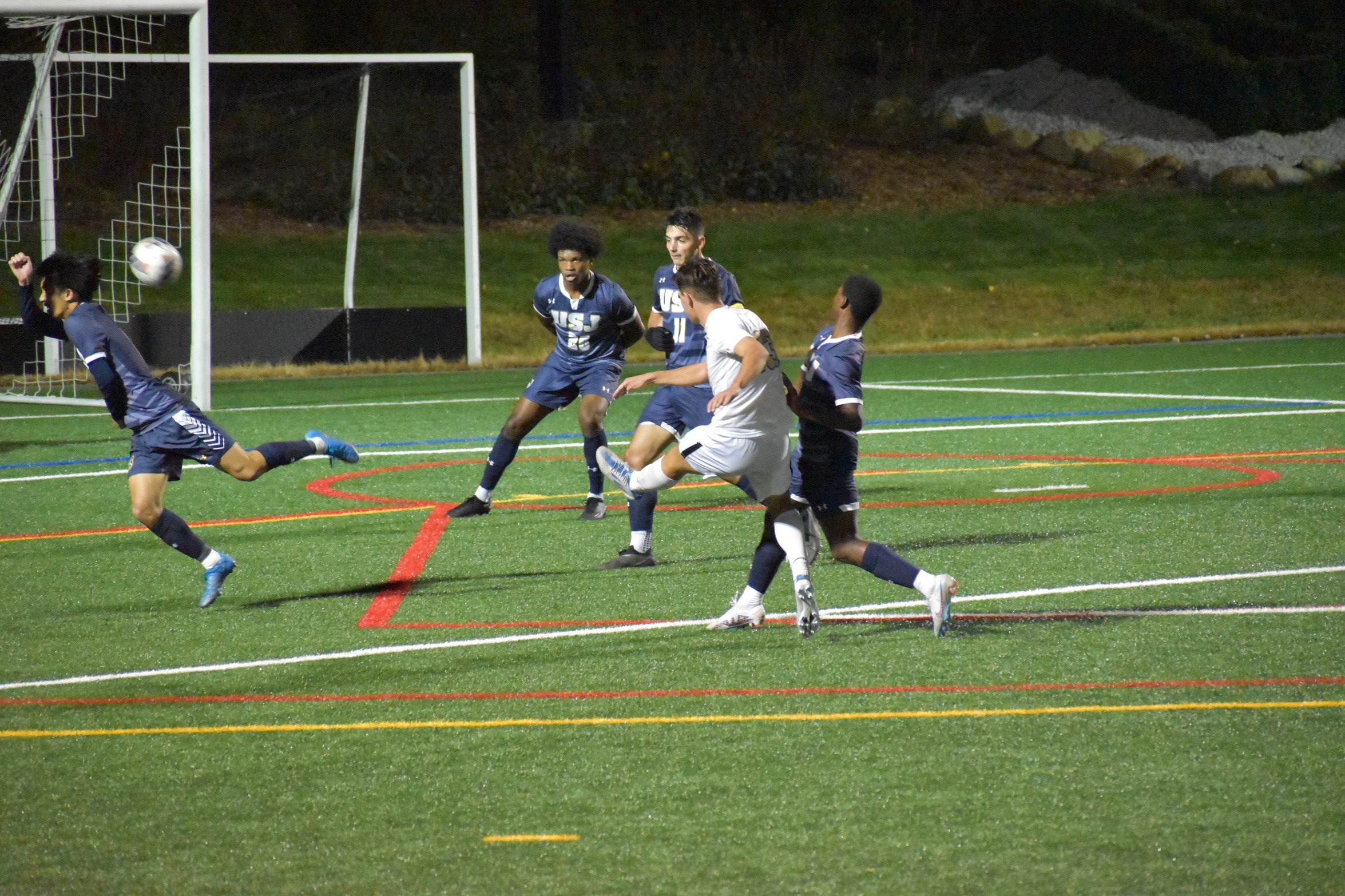 Men's Soccer Ill-Fated by Blue Jays in GNAC Play