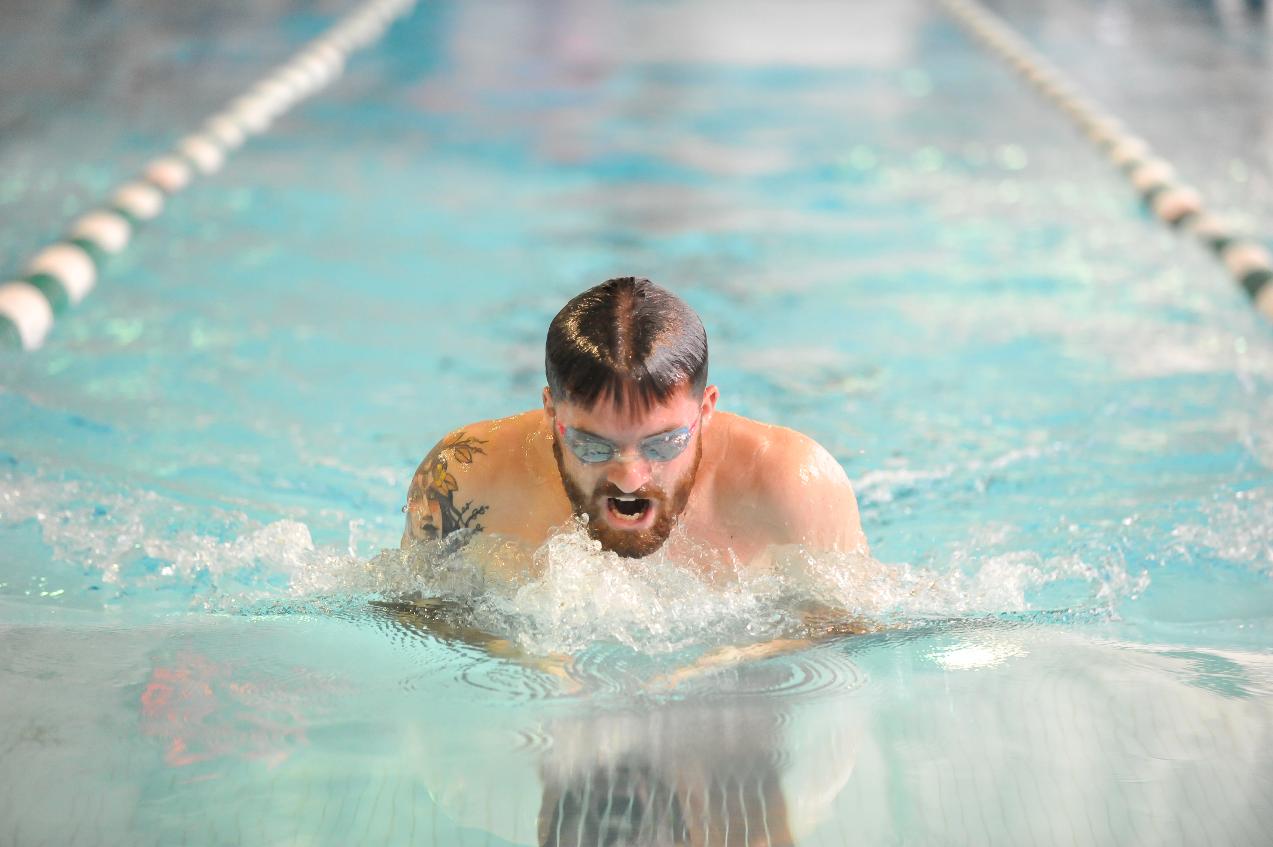Men's Swimming Third at GNAC Championships