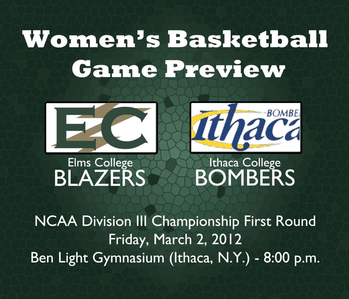 Women's Basketball Set for NCAA Division III Championship First Round Game at Ithaca College