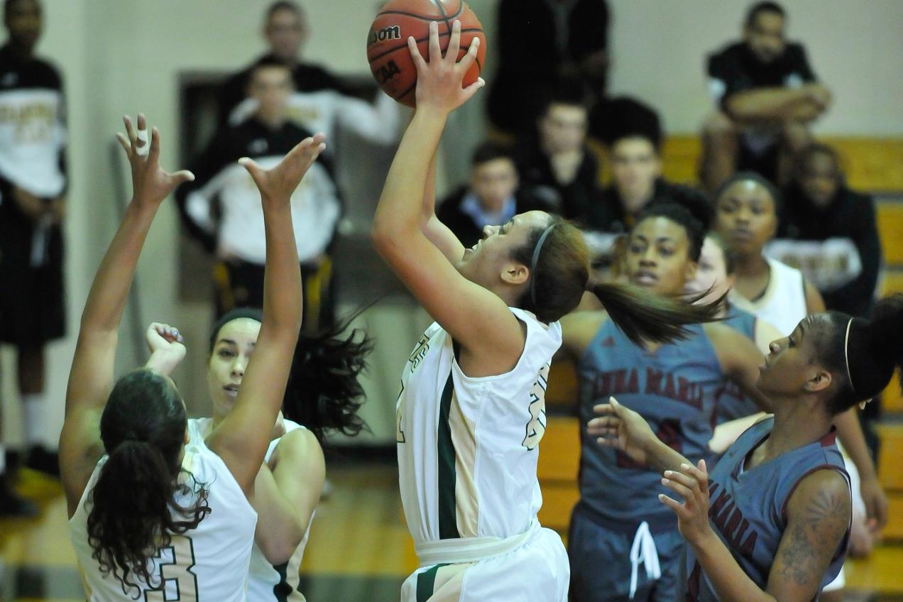 Strong Second Half Lifts Women’s Basketball Past Newbury College, 59-42