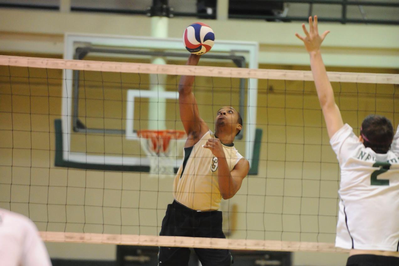 Men’s Volleyball Powers Past Southern Vermont College, 3-2, Rainey Becomes Program’s All-Time Leader in Kills